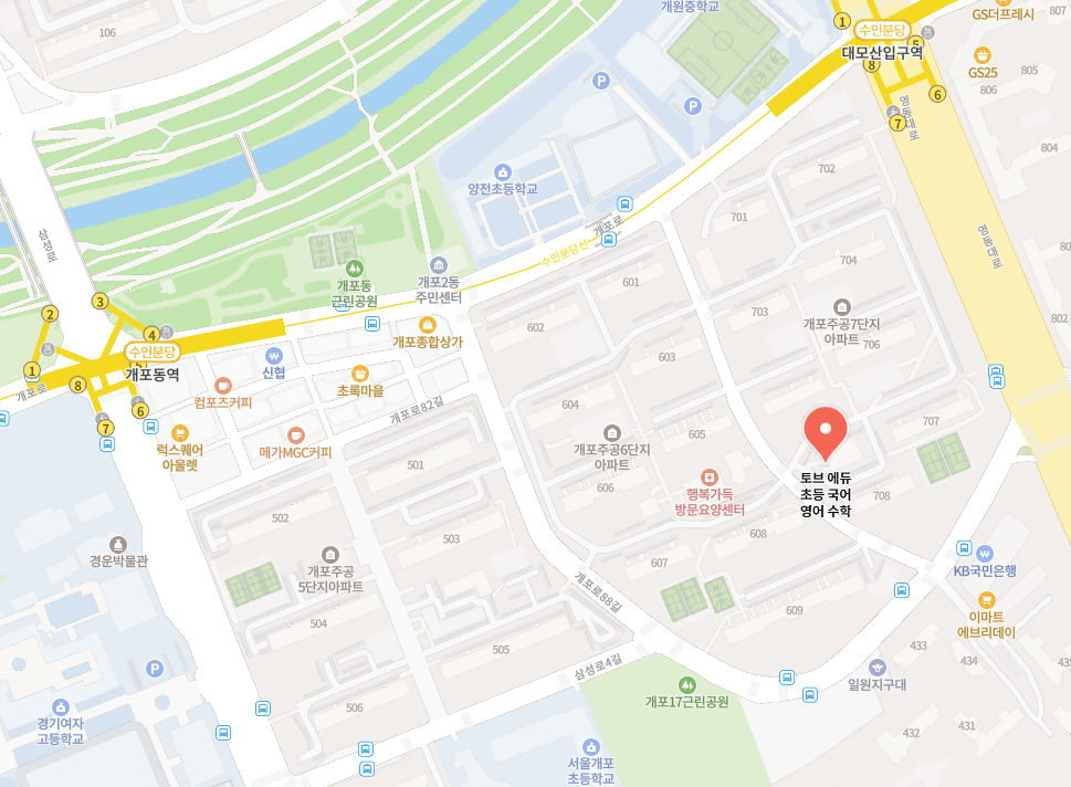 TOV EDU 위치 - 서울 강남구 개포로 516